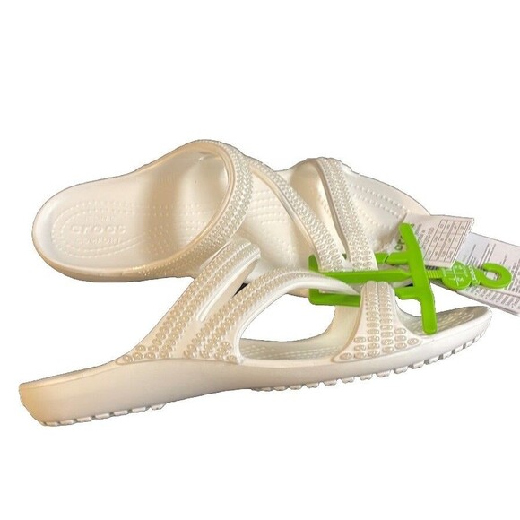 Crocs Kadee II Jewels Strappy Diamante White Sandals Women's Size 9 New - Picture 6 of 7